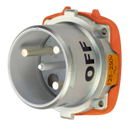 Meltric Pin & Sleeve Receptacle, 100 A, 125/250V AC, 2 Pole, Screw Terminals Wire Connection Type Silver 37-68176-C-K07